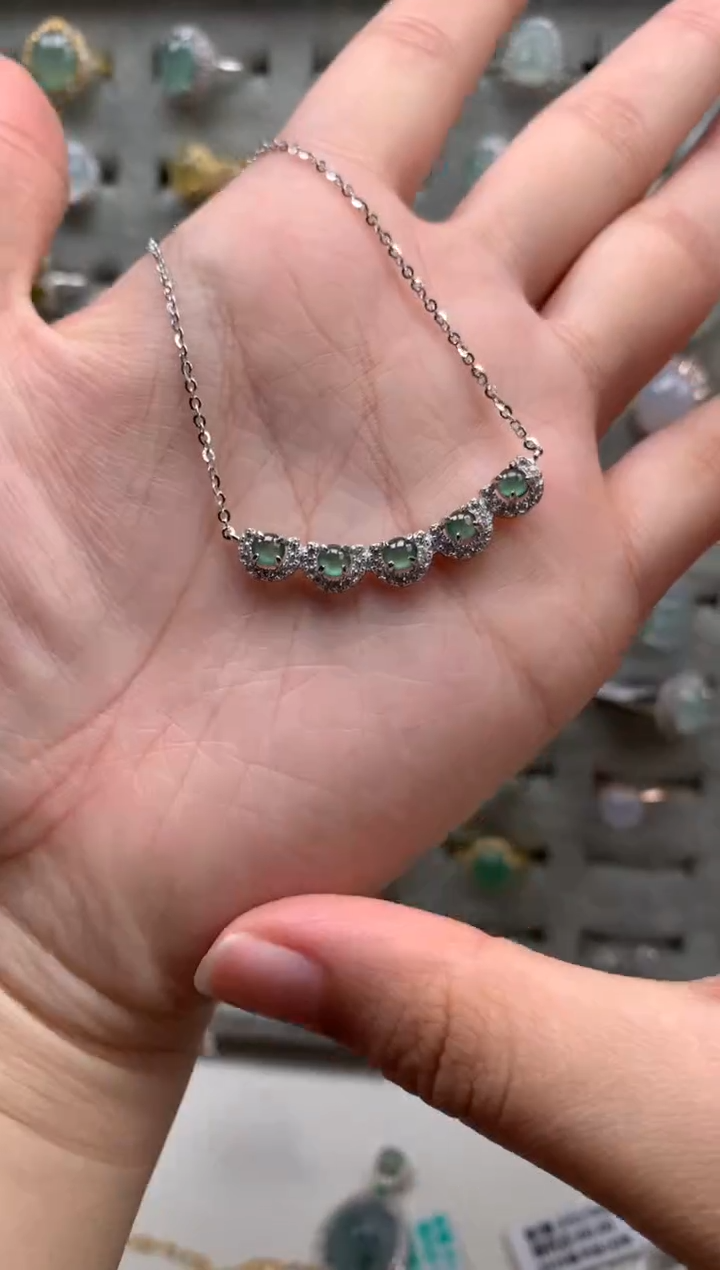 银S925镶嵌戒指翡翠项链6