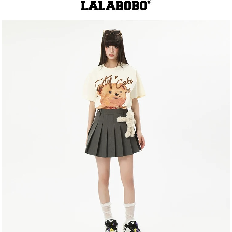 群力（微瑕不退不换）2025时尚百搭设计感灰色百褶裙LBEA-WSDW18