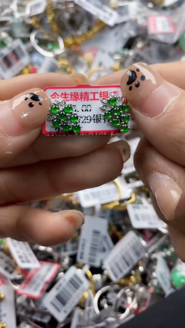 银S925镶嵌戒指翡翠999   8