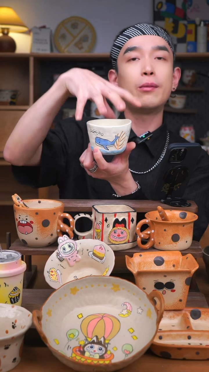 杯子景德镇可爱设计师款陶瓷