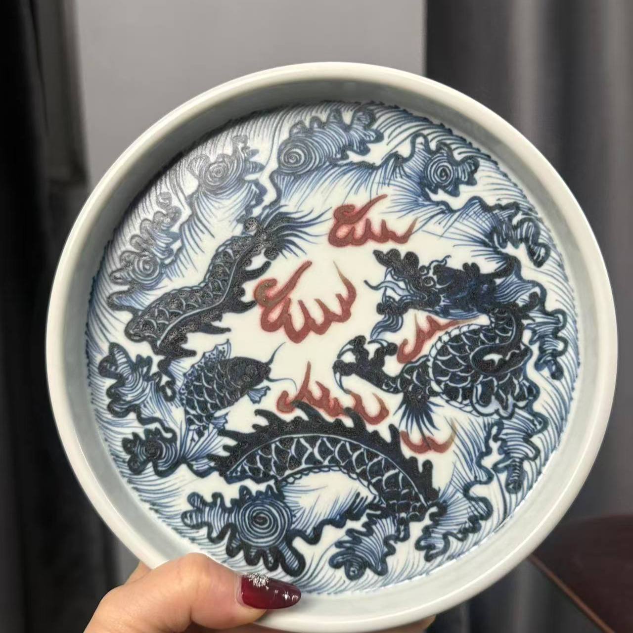 微瑕福利红龙壶承