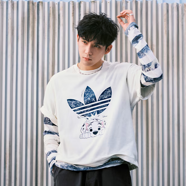 Adidas阿迪三叶草【王安宇同款】迪士尼联名纯棉运动短袖T恤KG6683