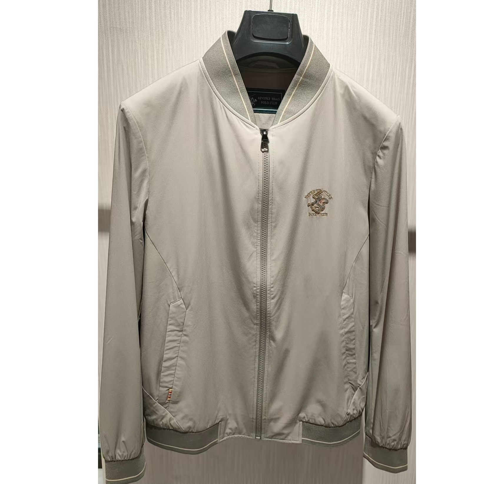 男款拉链立领螺纹外套