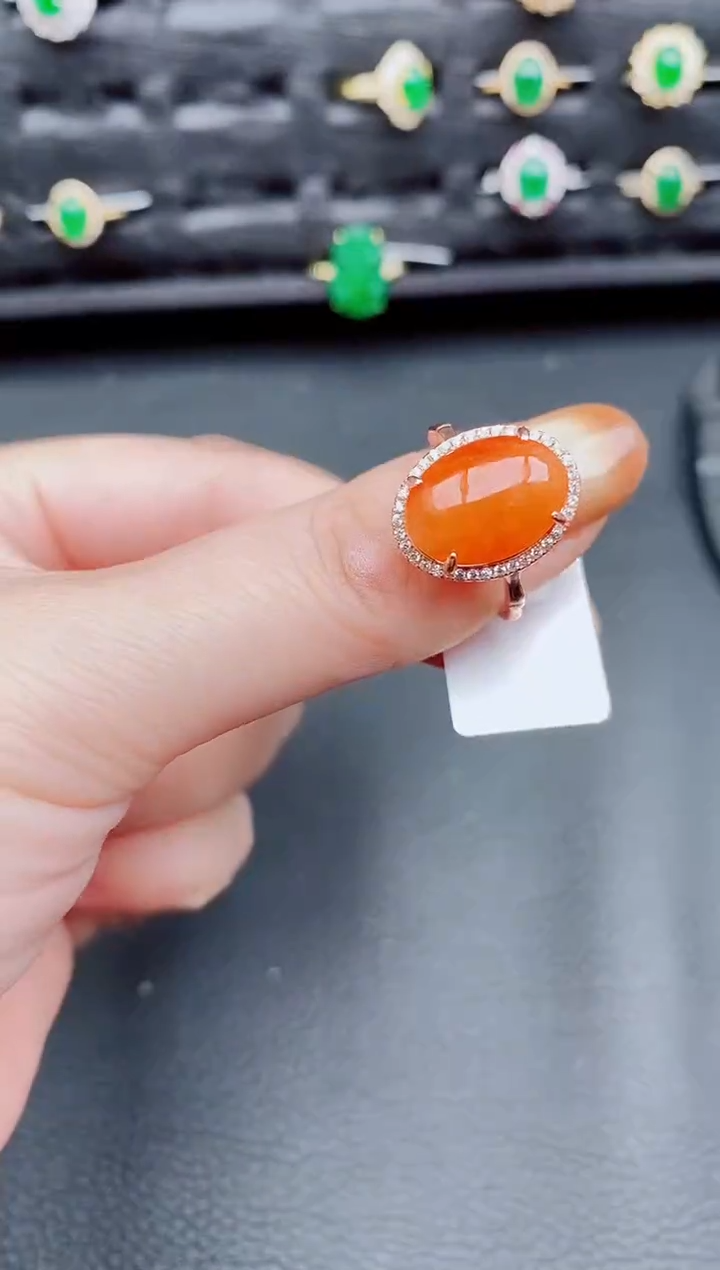 【闪购商品】翡翠戒指银S925镶嵌天然a货翡翠185