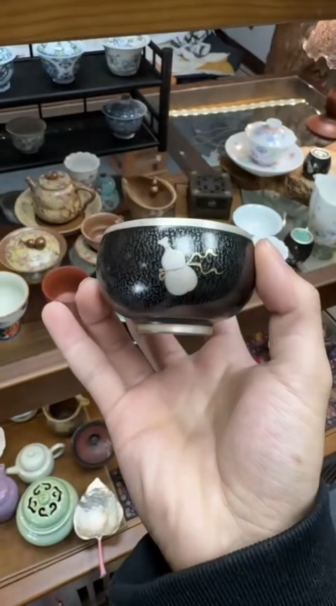 摆件陶茶具茶具茶具天目釉小罗汉