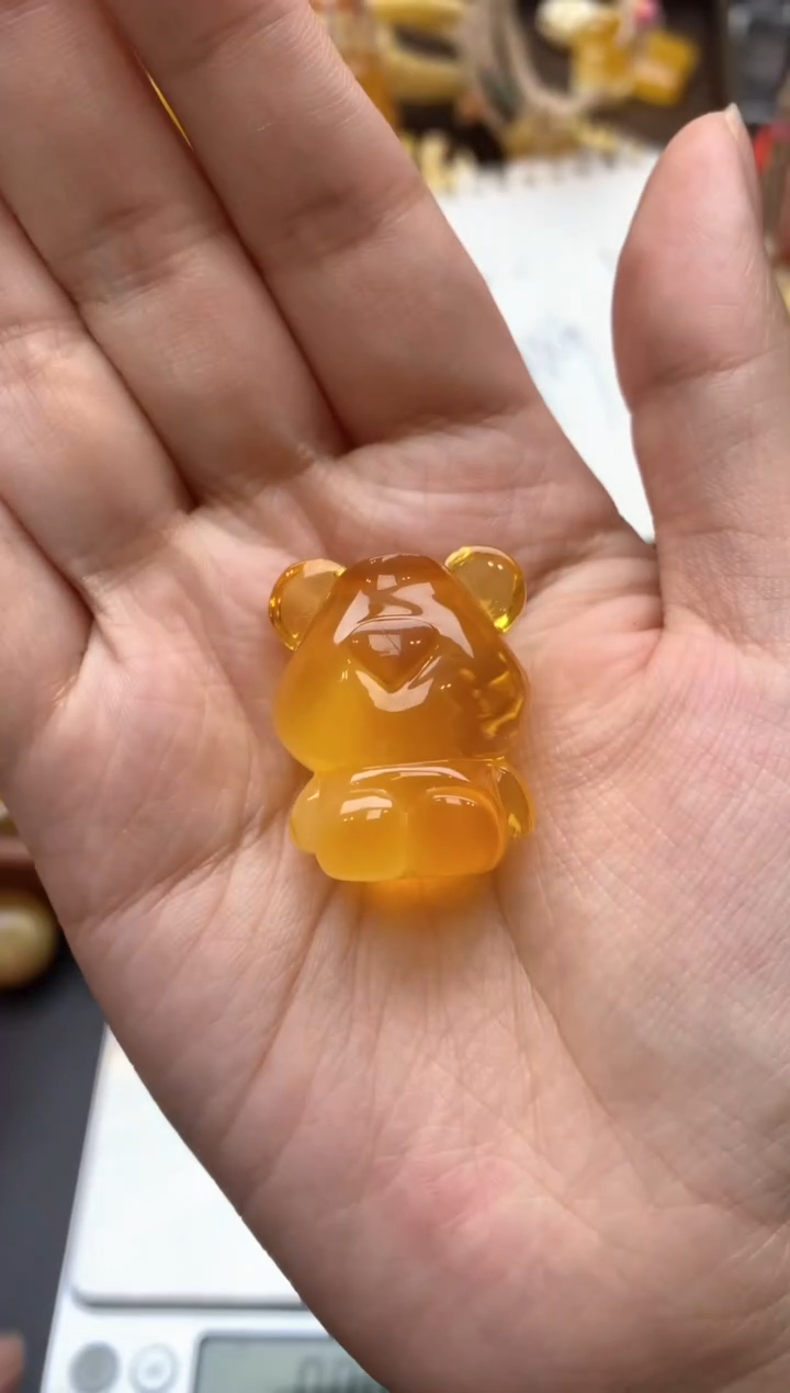 【闪购商品】未镶嵌琥珀珠宝奇石021琥珀蜜蜡花粉有纹小坑介意勿拍