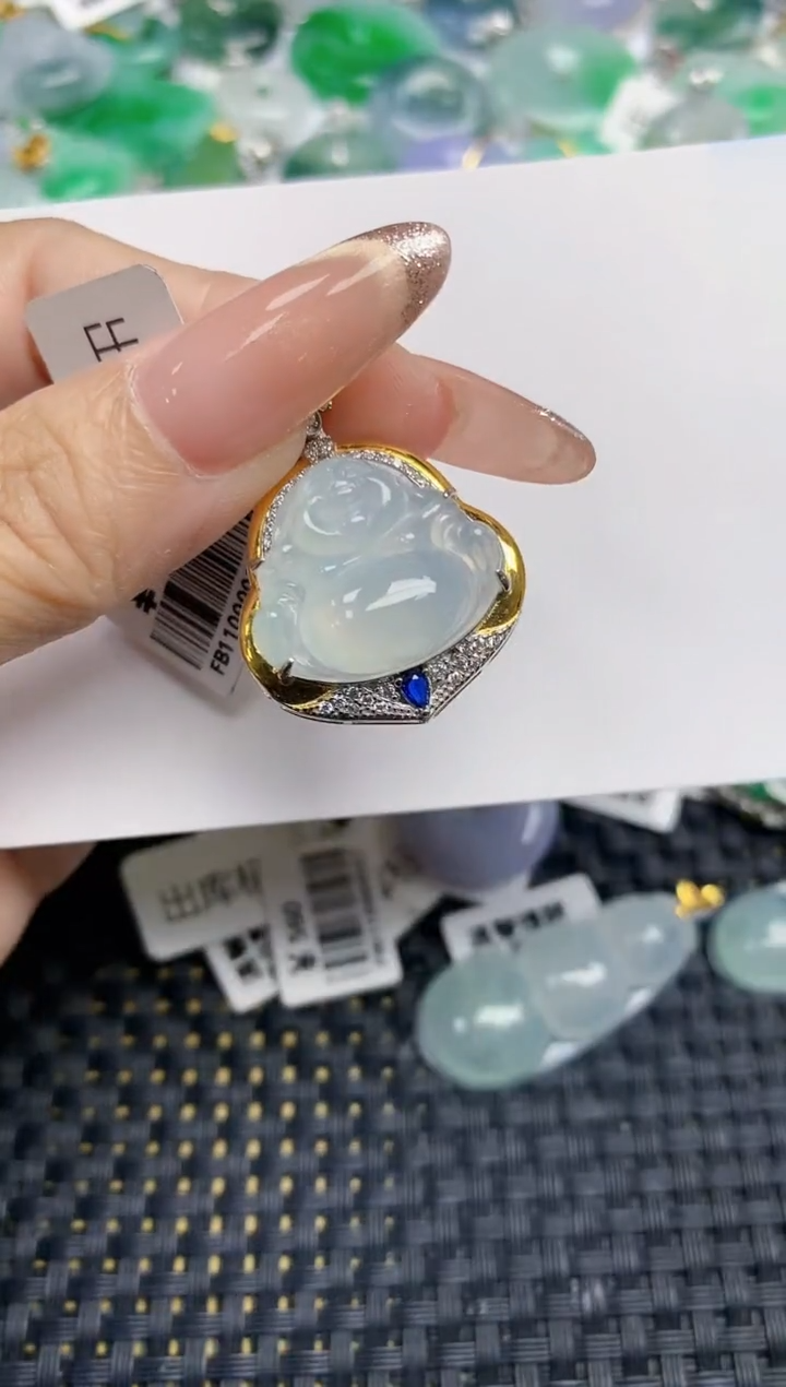 颈饰未镶嵌翡翠天然缅甸A货翡翠百元以上9元证书费自理