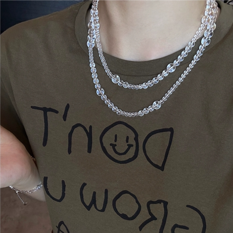 赵露思同款渐变白水晶手链女天然串珠项链手链多样性发一