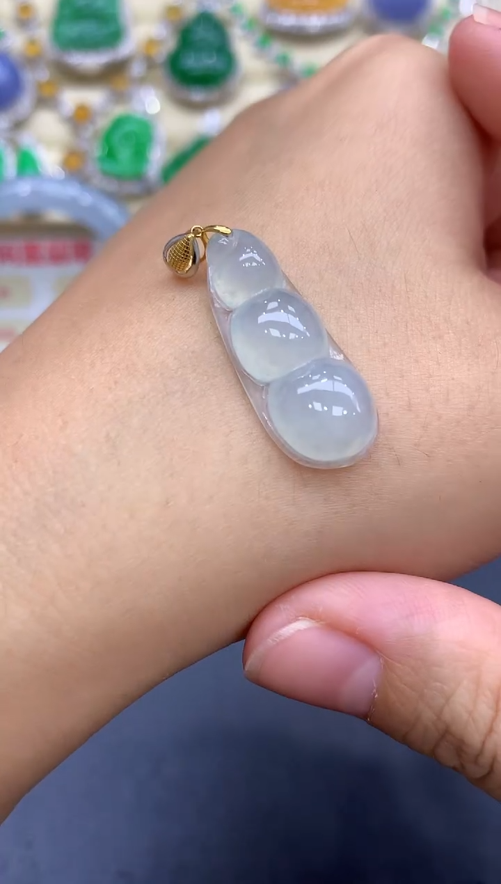 颈饰18K金镶嵌翡翠119-中国好珍宝