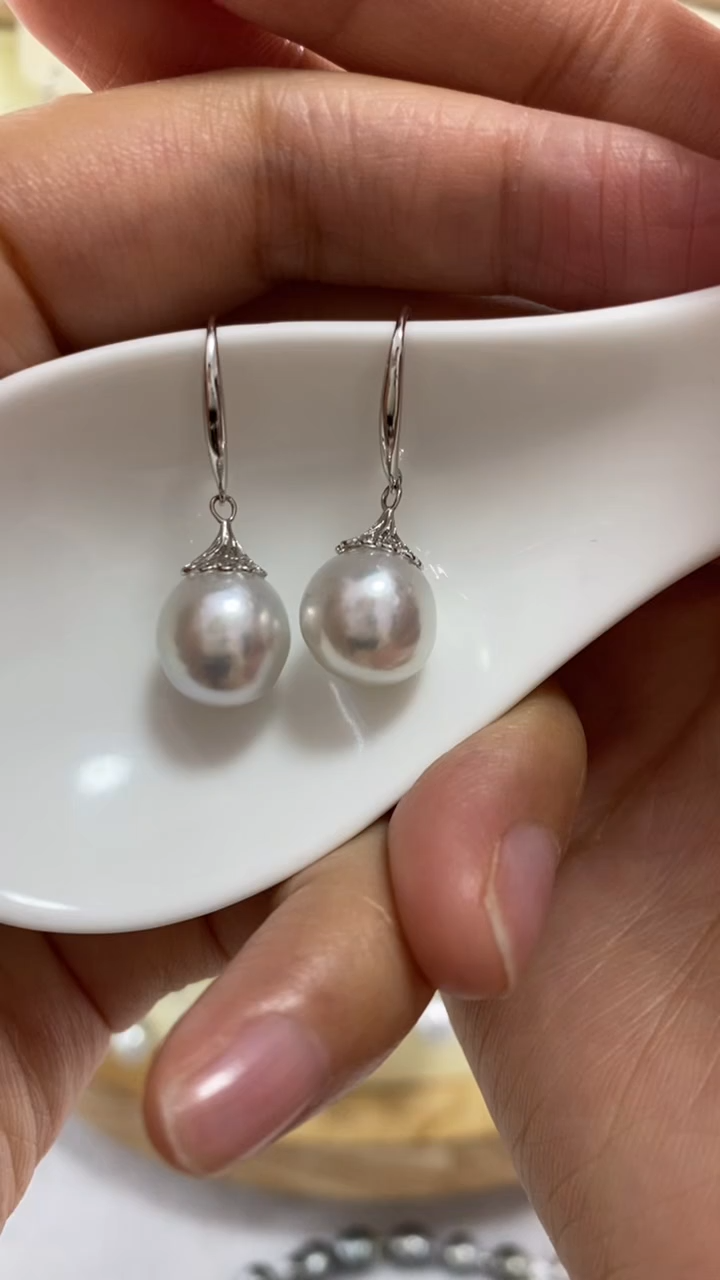【闪购商品】海水珍珠耳饰银S925镶嵌10-11mm