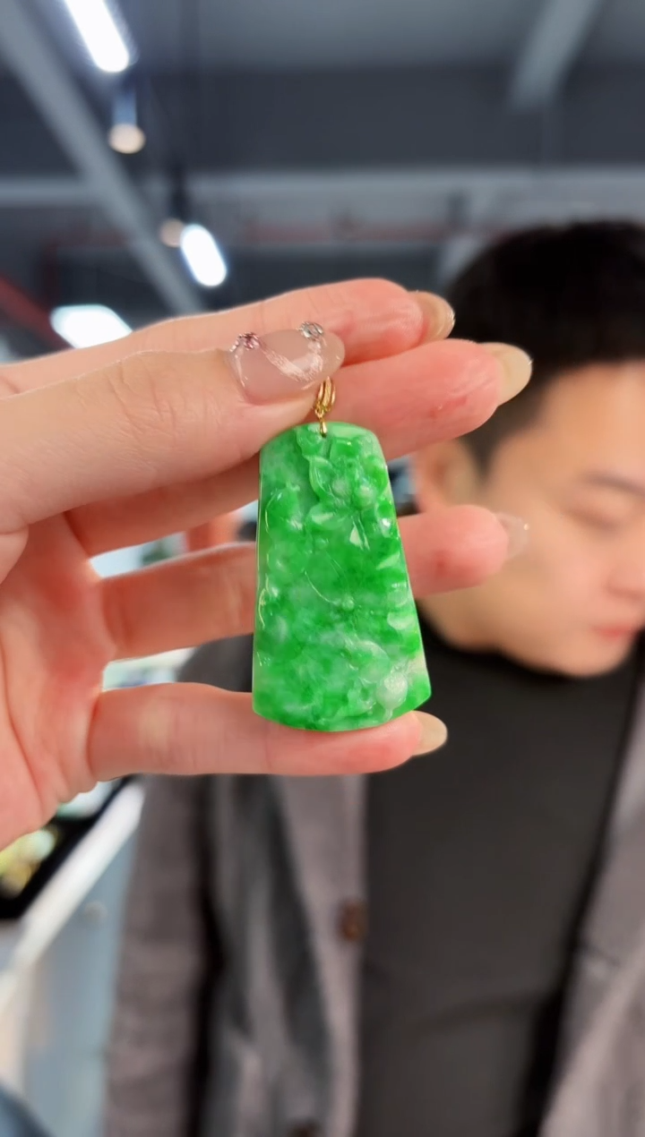 【闪购商品】翡翠颈饰18K金镶嵌缅料A货/支持复检/一件
