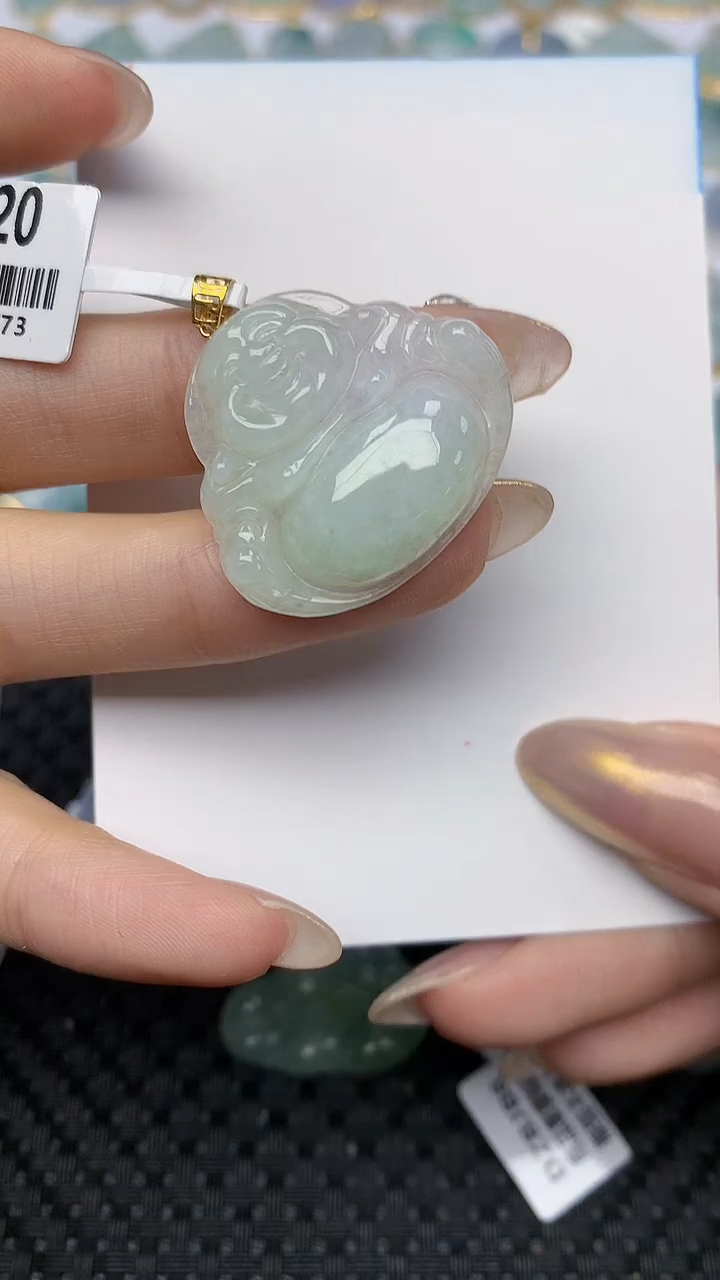 【闪购商品】翡翠颈饰18K金镶嵌天然翡翠A货