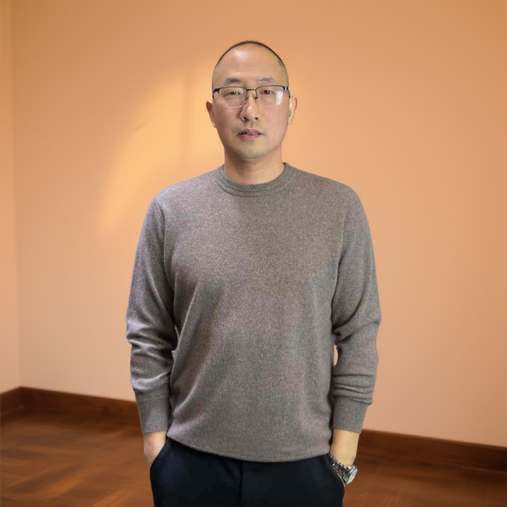 内蒙古KVSS100%山羊绒男式休闲园领