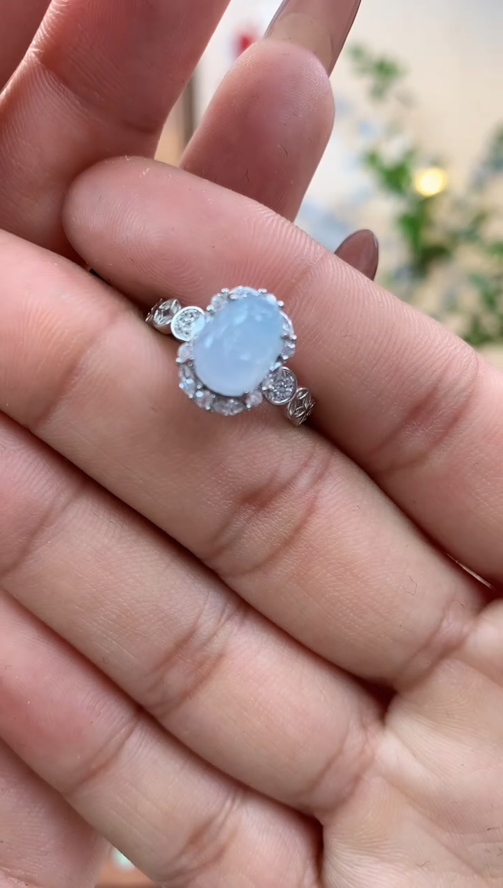 【闪购商品】翡翠戒指银S925镶嵌戒指