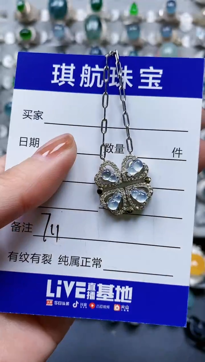 【闪购商品】翡翠颈饰银S925镶嵌0711