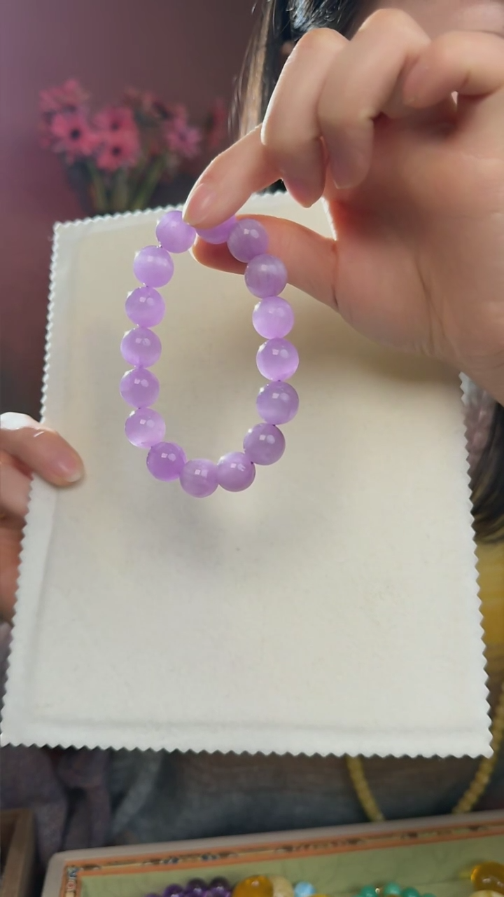 【闪购商品】锂辉石手串未镶嵌天然紫锂辉手串