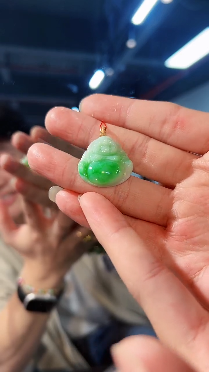 【闪购商品】翡翠颈饰18K金镶嵌缅料A货/支持复检/一件