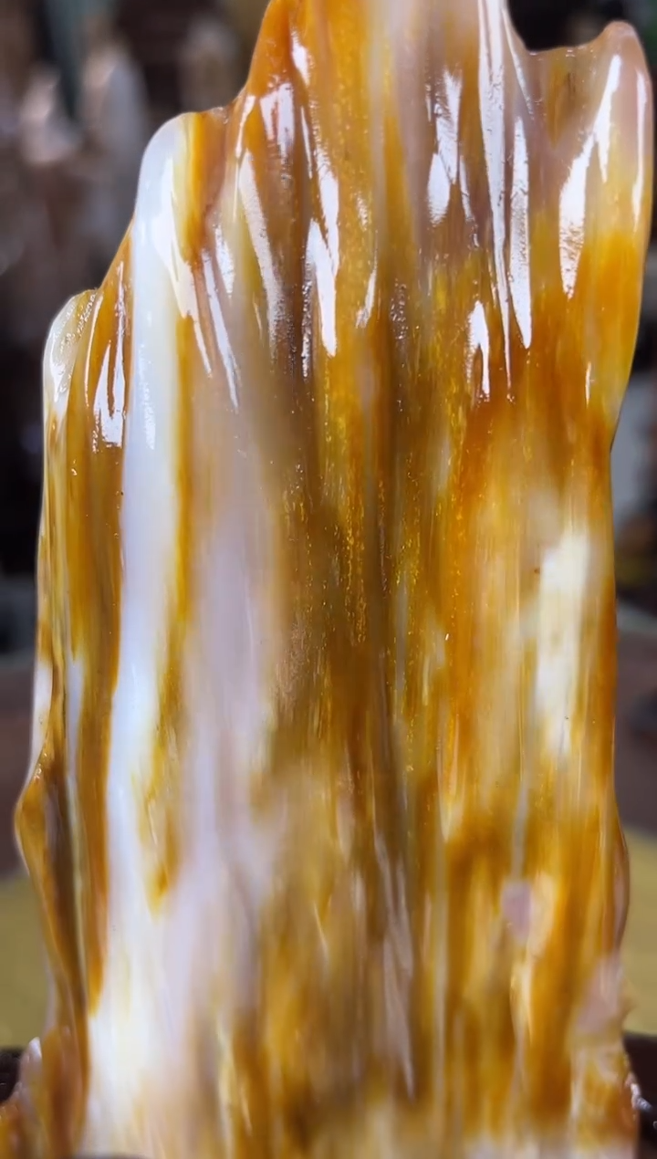缅甸天然树化玉摆件