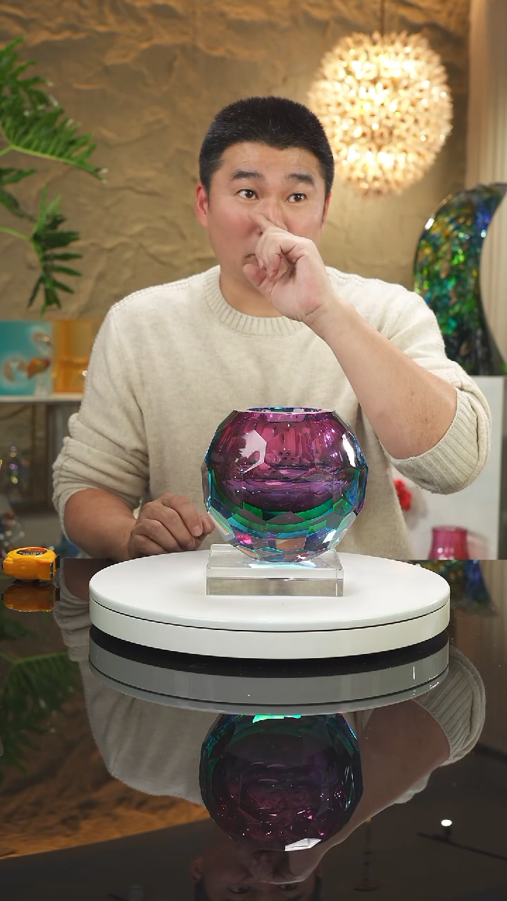 【闪购商品】摆件福利三色切面花瓶小号带底座