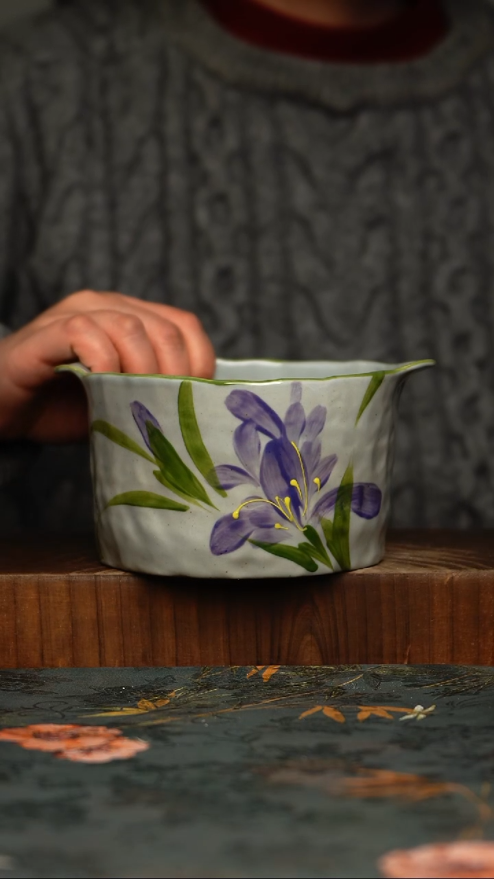 瓷片釉下彩手工手绘同款陶器