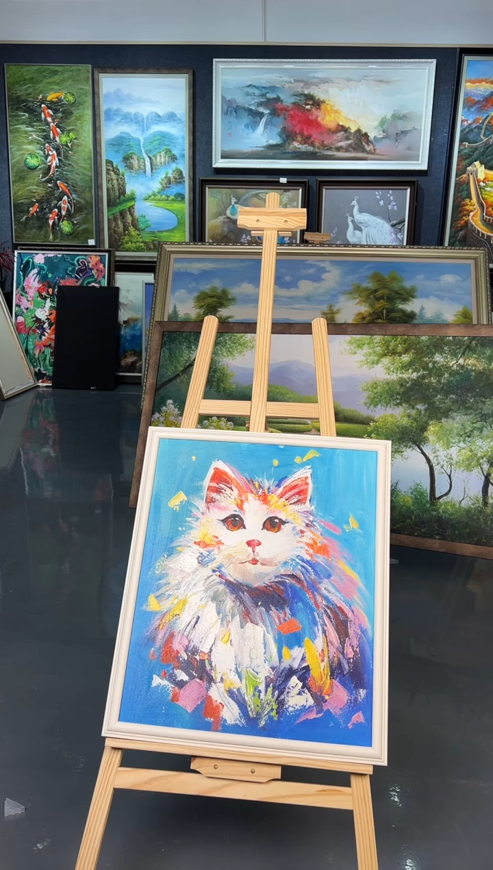 【闪购商品】油画30号 50*60 猫-手绘油画