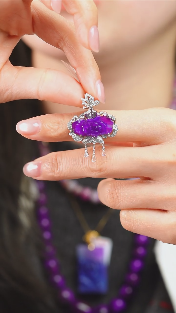 苏纪石（舒俱来）18K金镶嵌吊坠(不含链)8