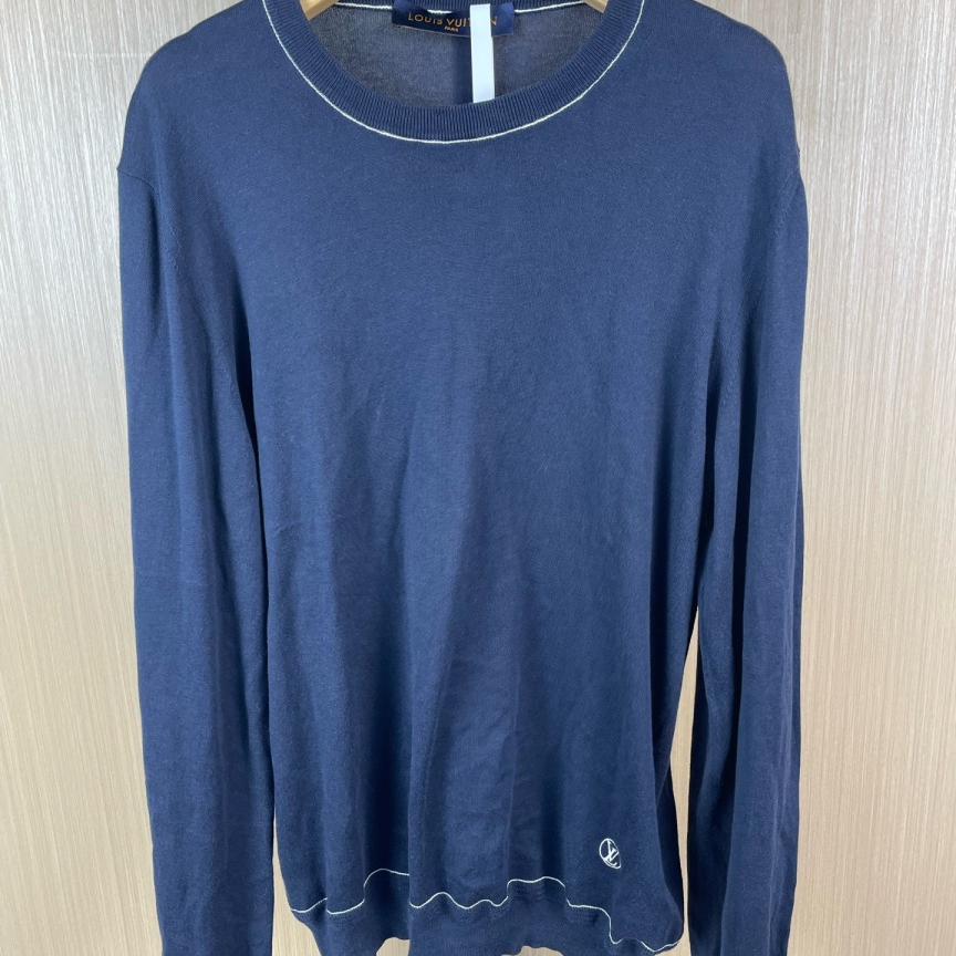 99新 LouisVuitton/路易威登 下摆logo刺绣针织衫 Ｍ 16526725