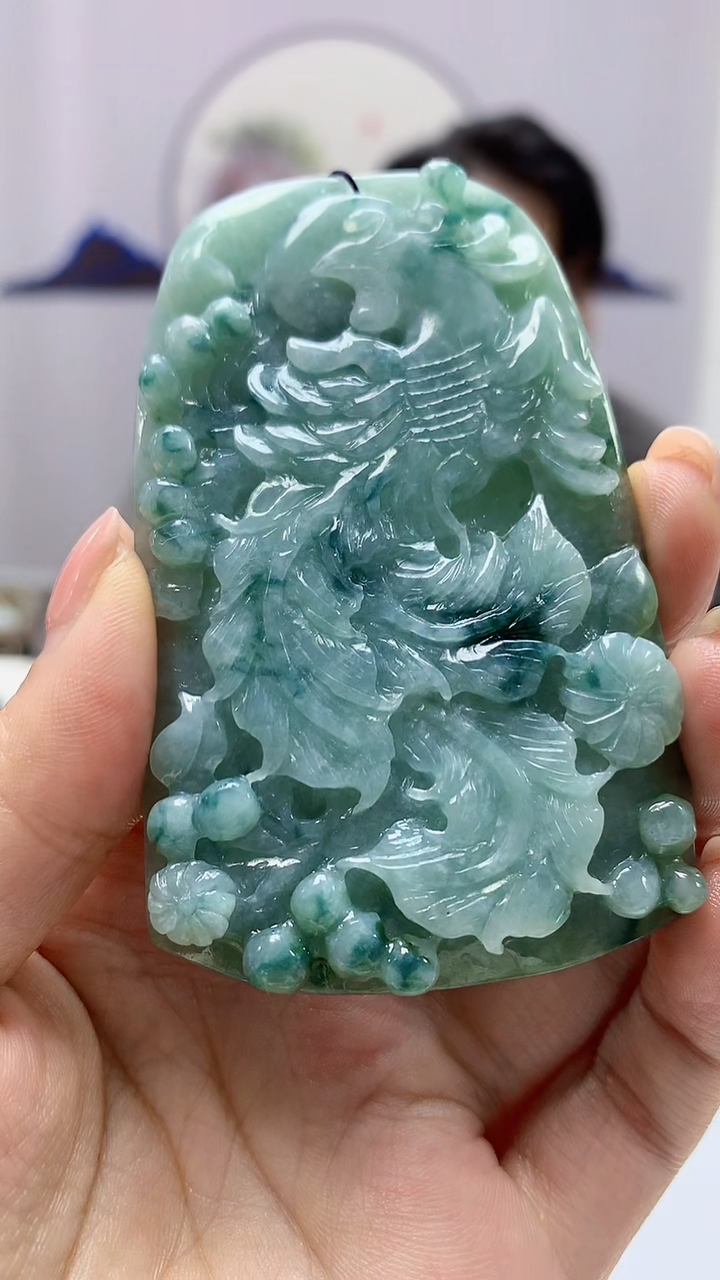 【闪购商品】定制翡翠未镶嵌5060ms-毛货36凤凰