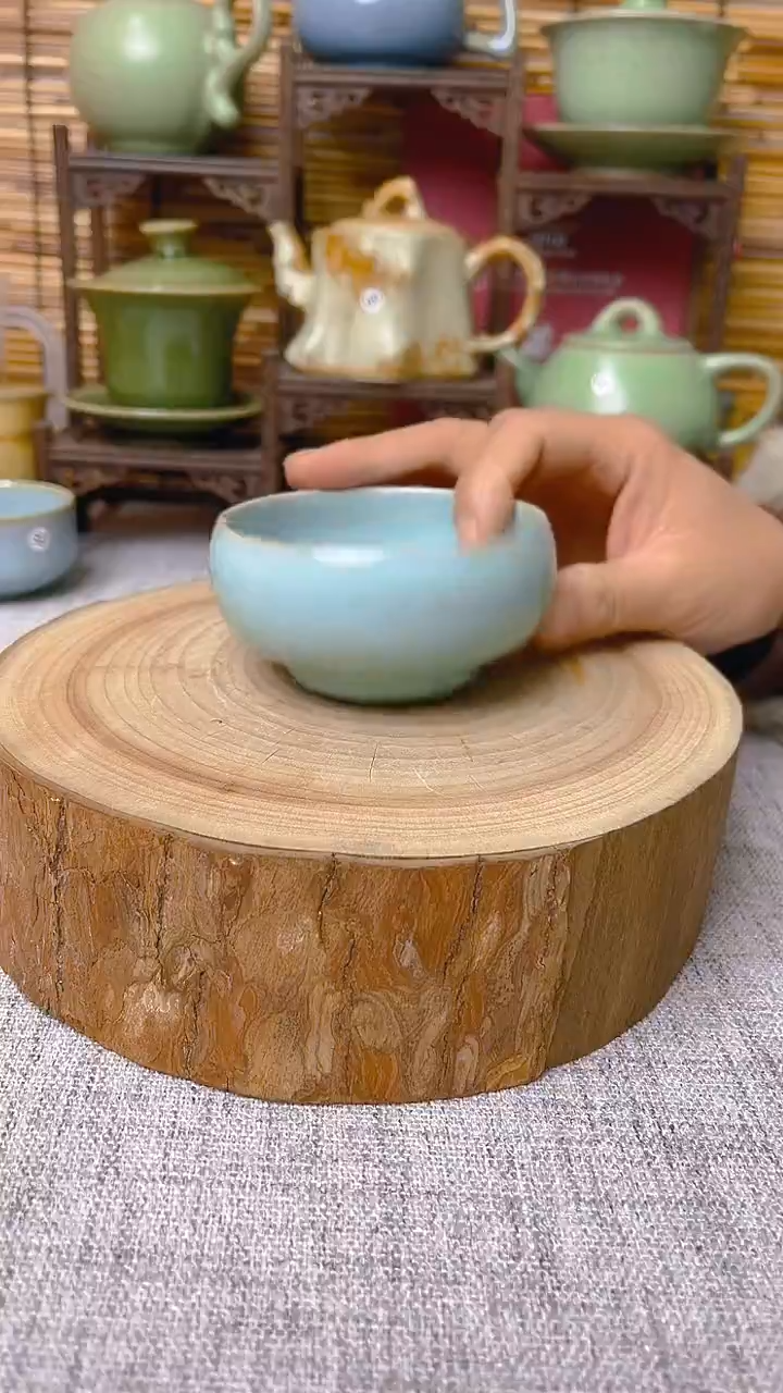 【闪购商品】瓷片原生态原矿天青杯子