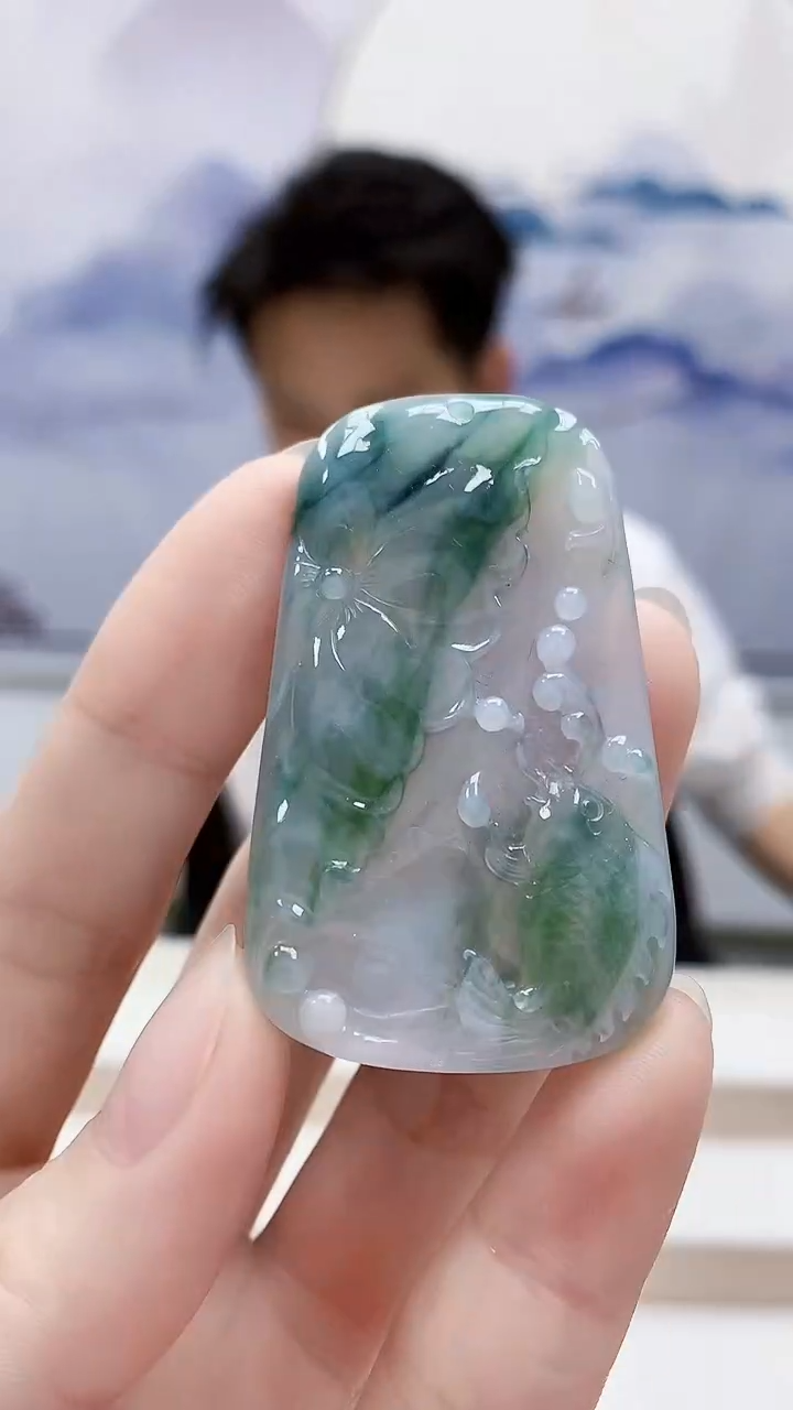 未镶嵌定制翡翠1502ry-毛货挂件4