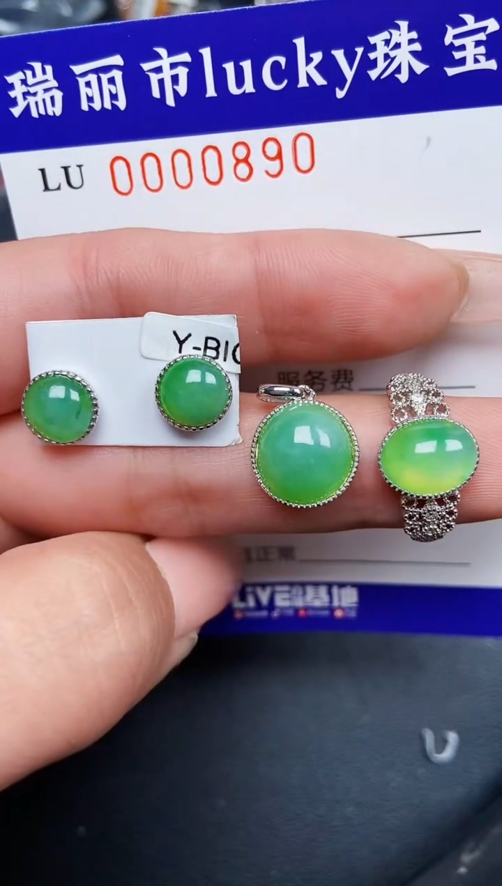 【闪购商品】翡翠颈饰银S925镶嵌0890