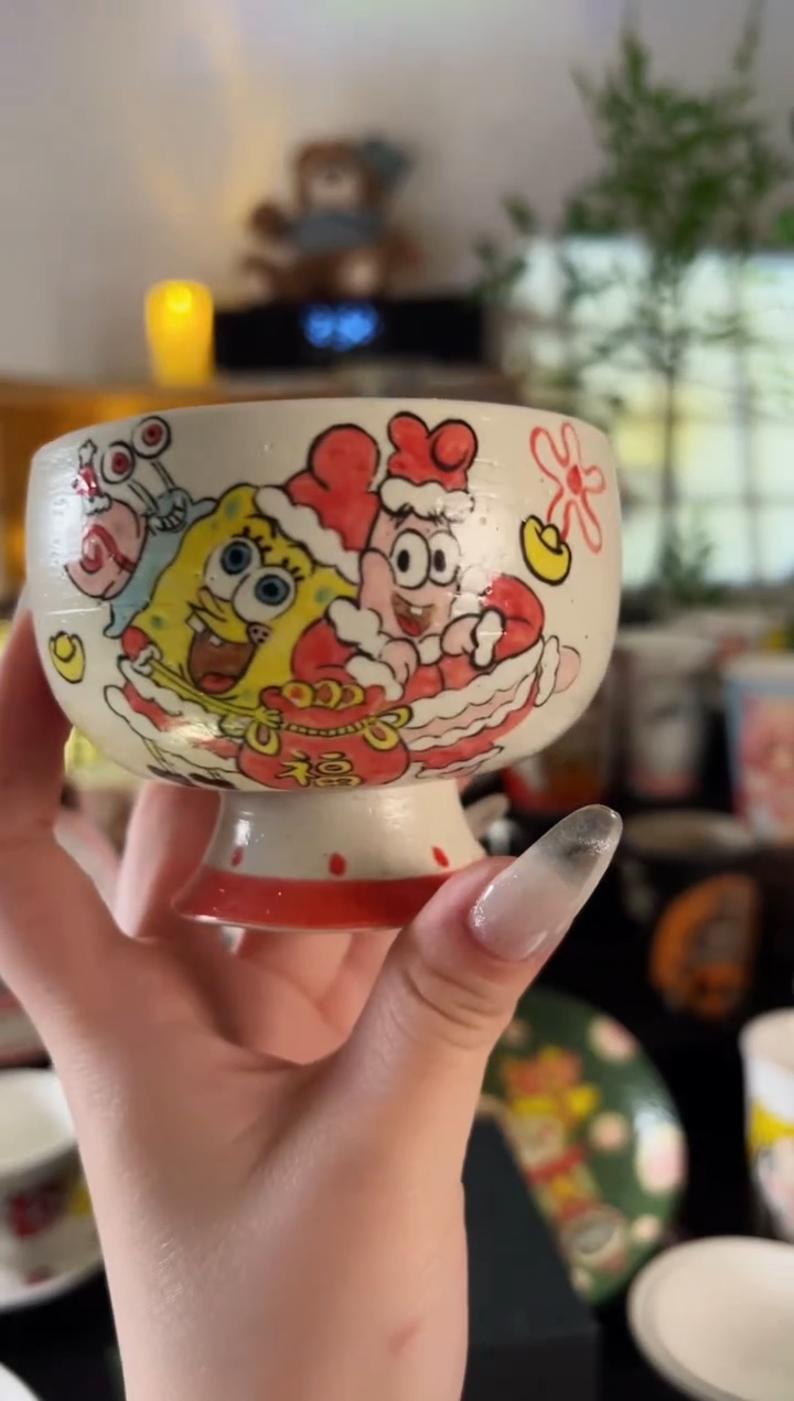 【闪购商品】摆件手工手绘陶瓷小杯杯