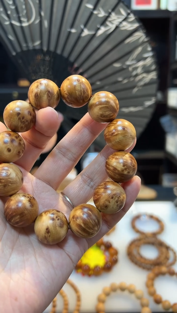 崖柏瑾*瑜2.0瘤花火焰浮力单圈无礼盒无备珠