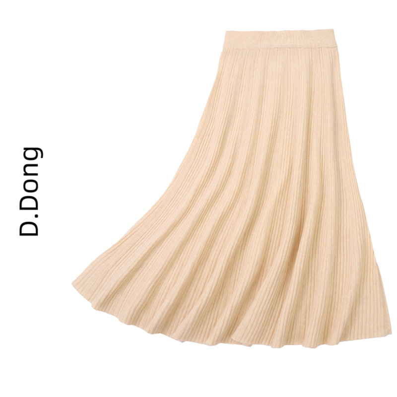 【西绒尔100纯羊毛】秋冬新款云朵百褶百搭时尚半身纯羊毛裙