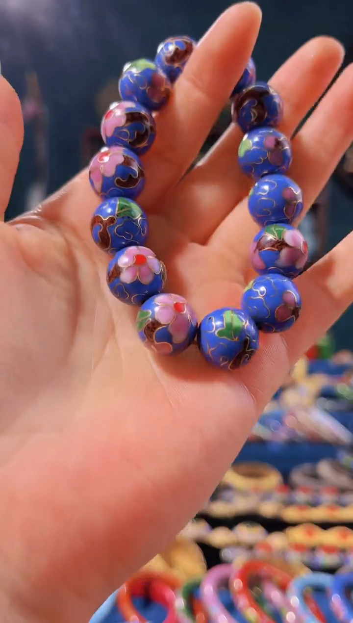 【闪购商品】非遗绝技 景泰蓝1.4手串 湖蓝