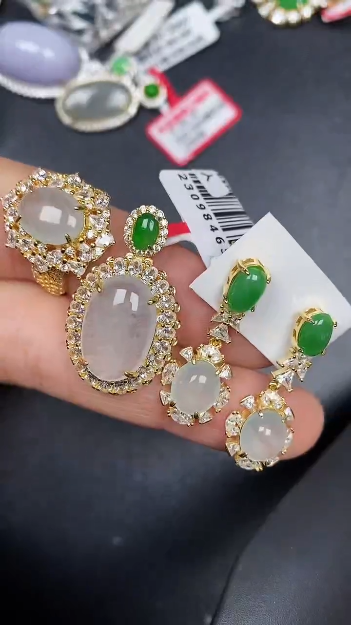 银S925镶嵌戒指翡翠1680