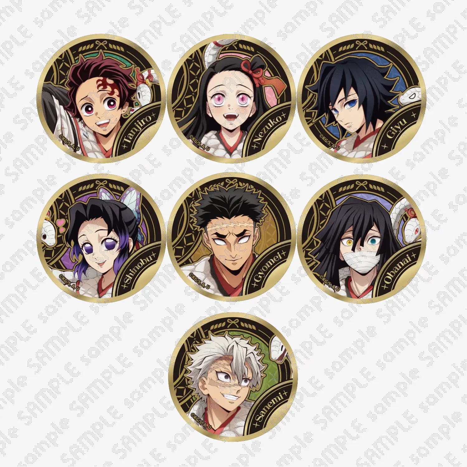 【代拆】鬼灭之刃 2025 蛇年 箔押徽章 吧唧盲盒