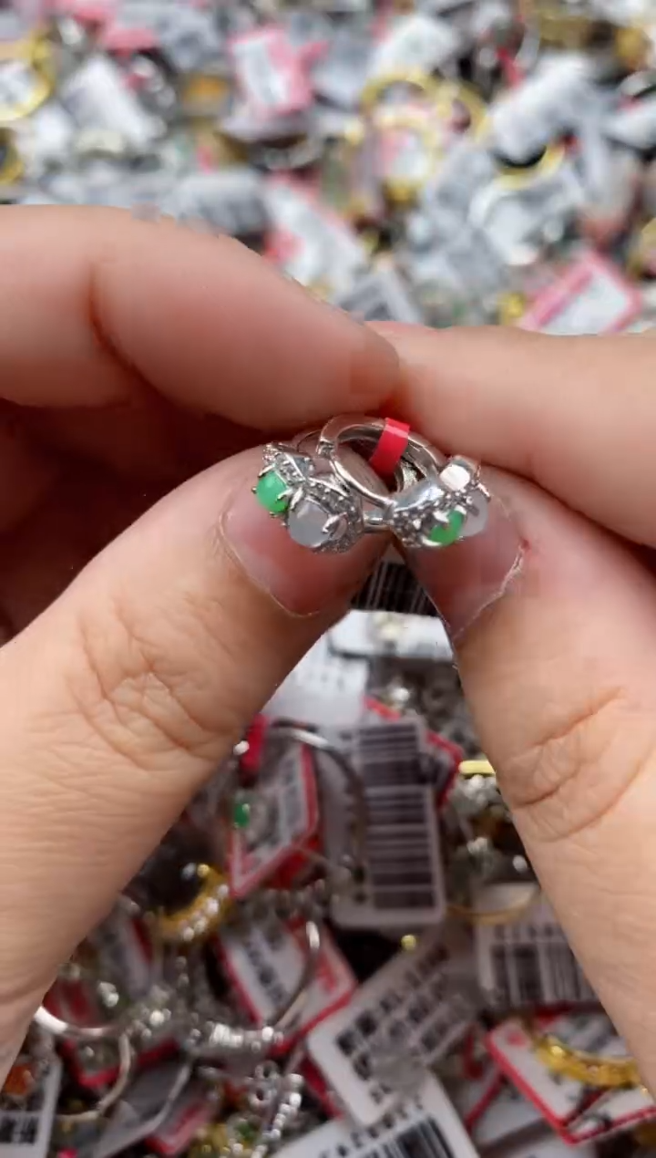 【闪购商品】翡翠戒指银S925镶嵌88888---5