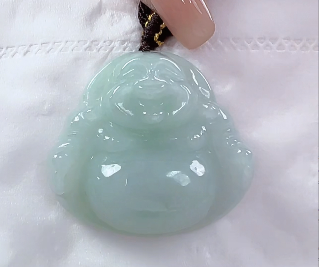 天然翡翠A货冰佛公（多样性发货发一个）高30-33宽34-38厚11-13送绳