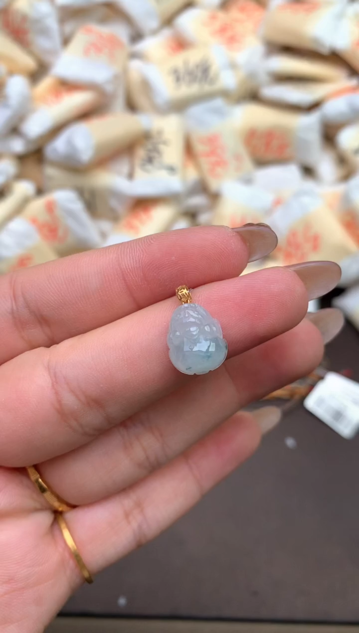 【闪购商品】翡翠18K金镶嵌挂件—