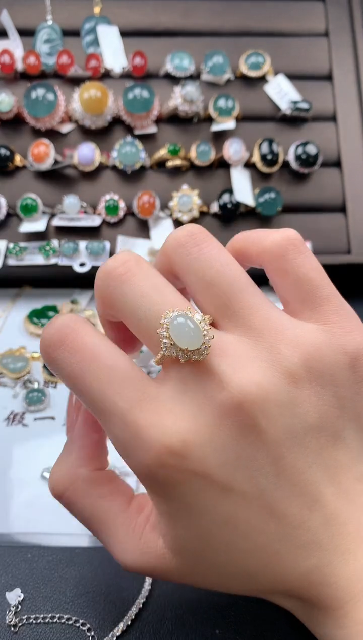 【闪购商品】翡翠戒指银S925镶嵌31232131231