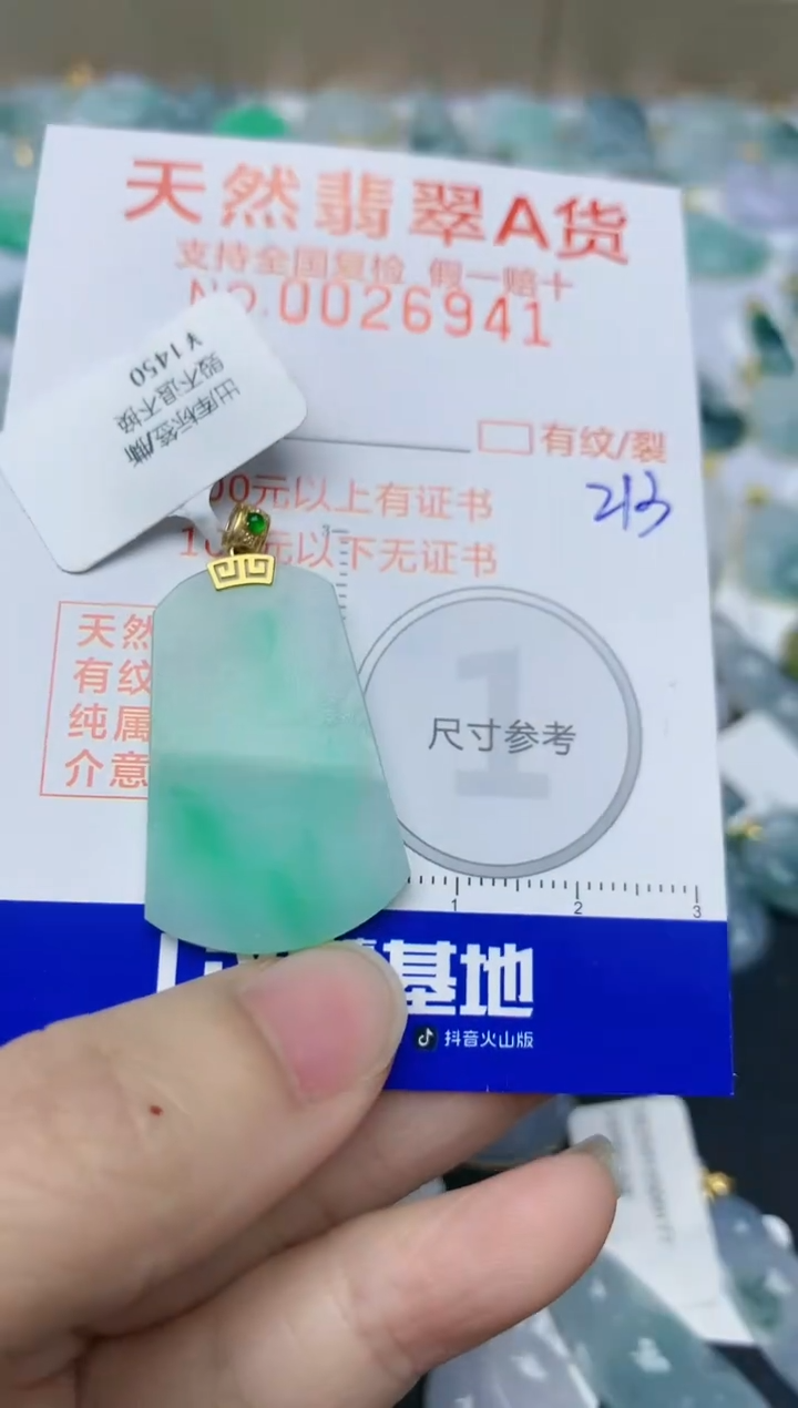 【闪购商品】翡翠颈饰18K金镶嵌天然翡翠A货    213