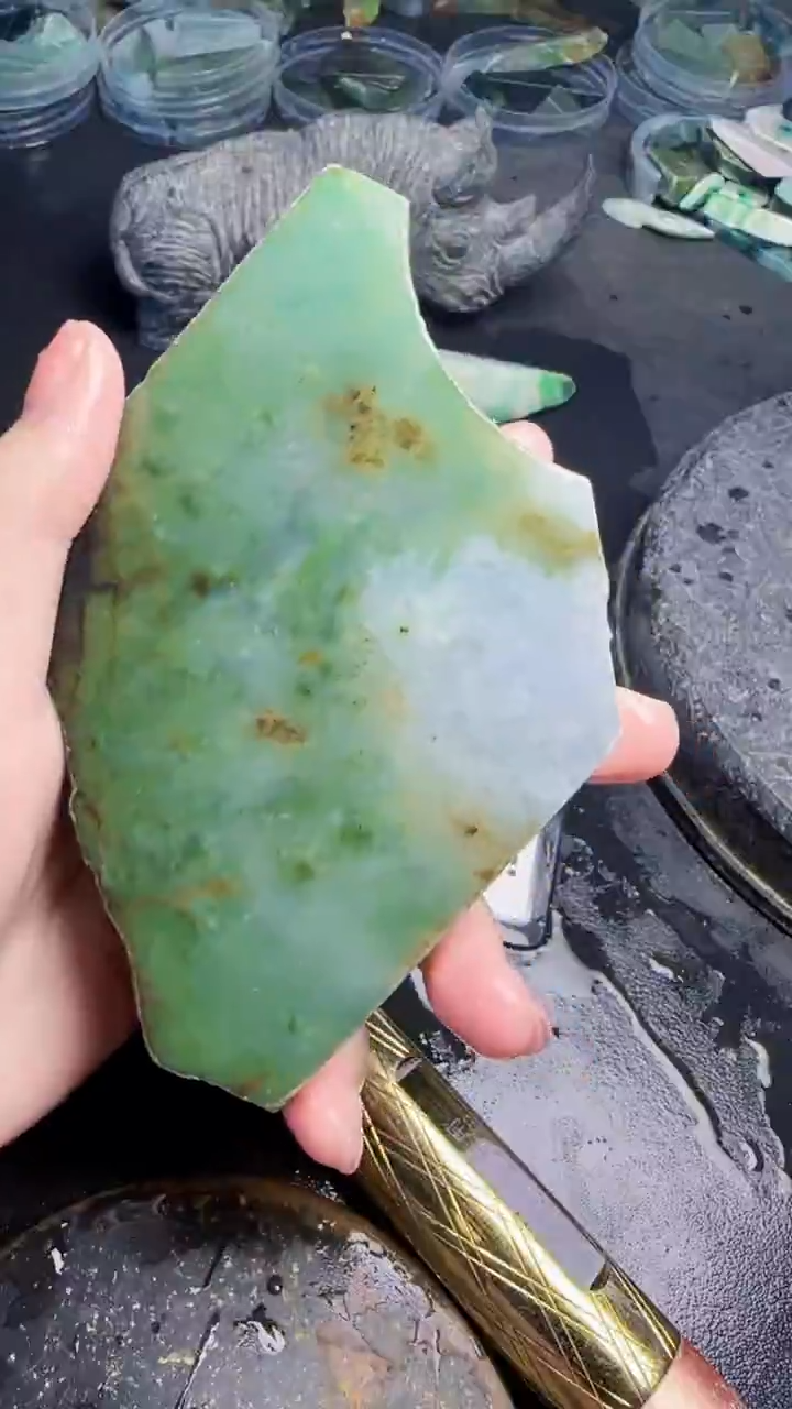 未镶嵌挂件翡翠青*.天然翡翠039