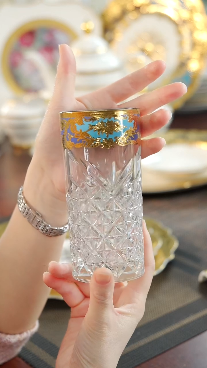【闪购商品】瓷片高脚杯2个 微瑕福利价