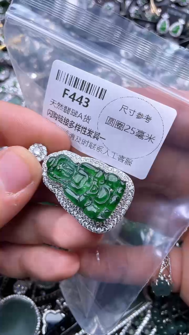 【闪购商品】翡翠颈饰未镶嵌F443吊坠