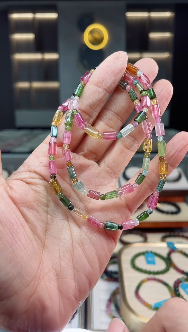 【闪购商品】碧玺三圈手串未镶嵌（多样性发一条）Q