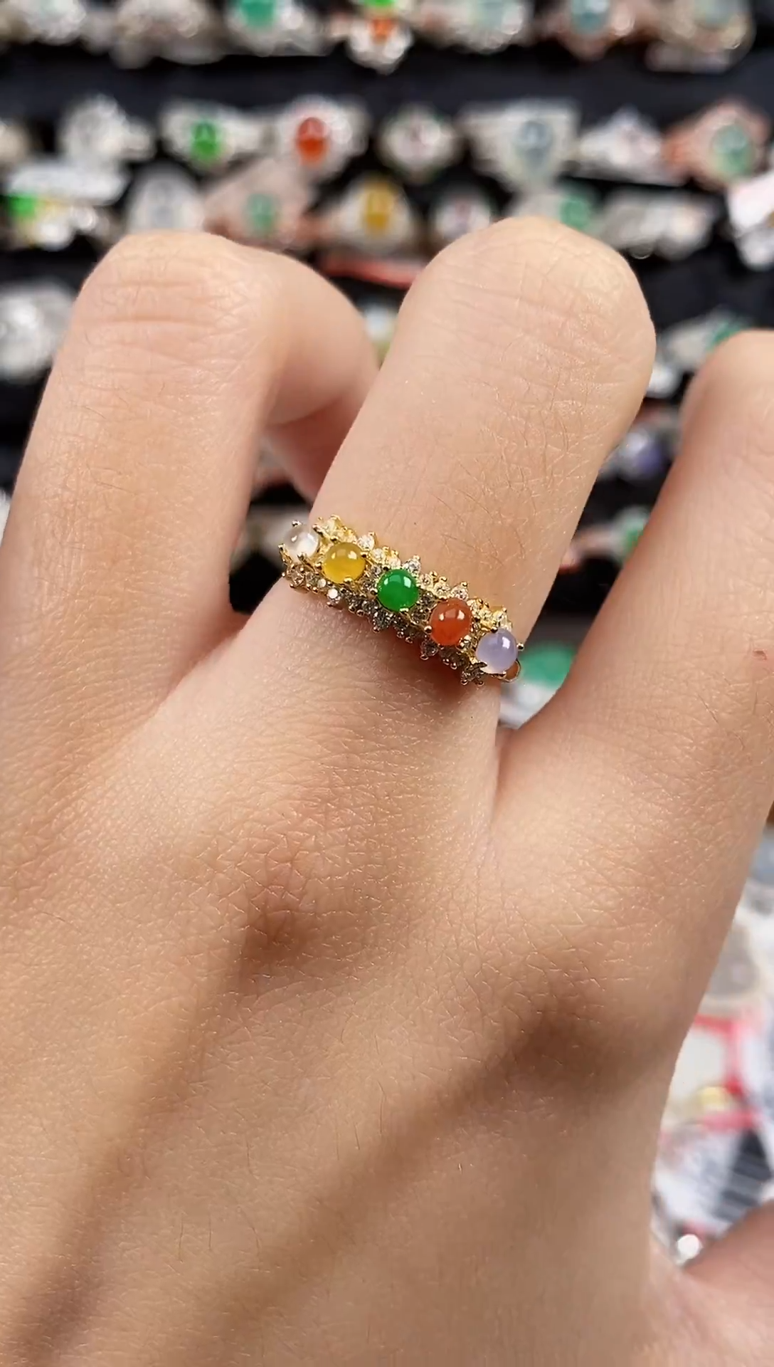 银S925镶嵌戒指翡翠天然A货翡翠26