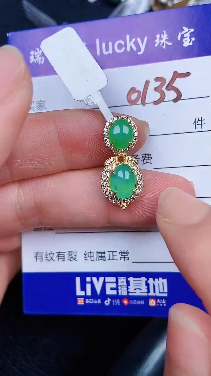 颈饰银S925镶嵌翡翠0135