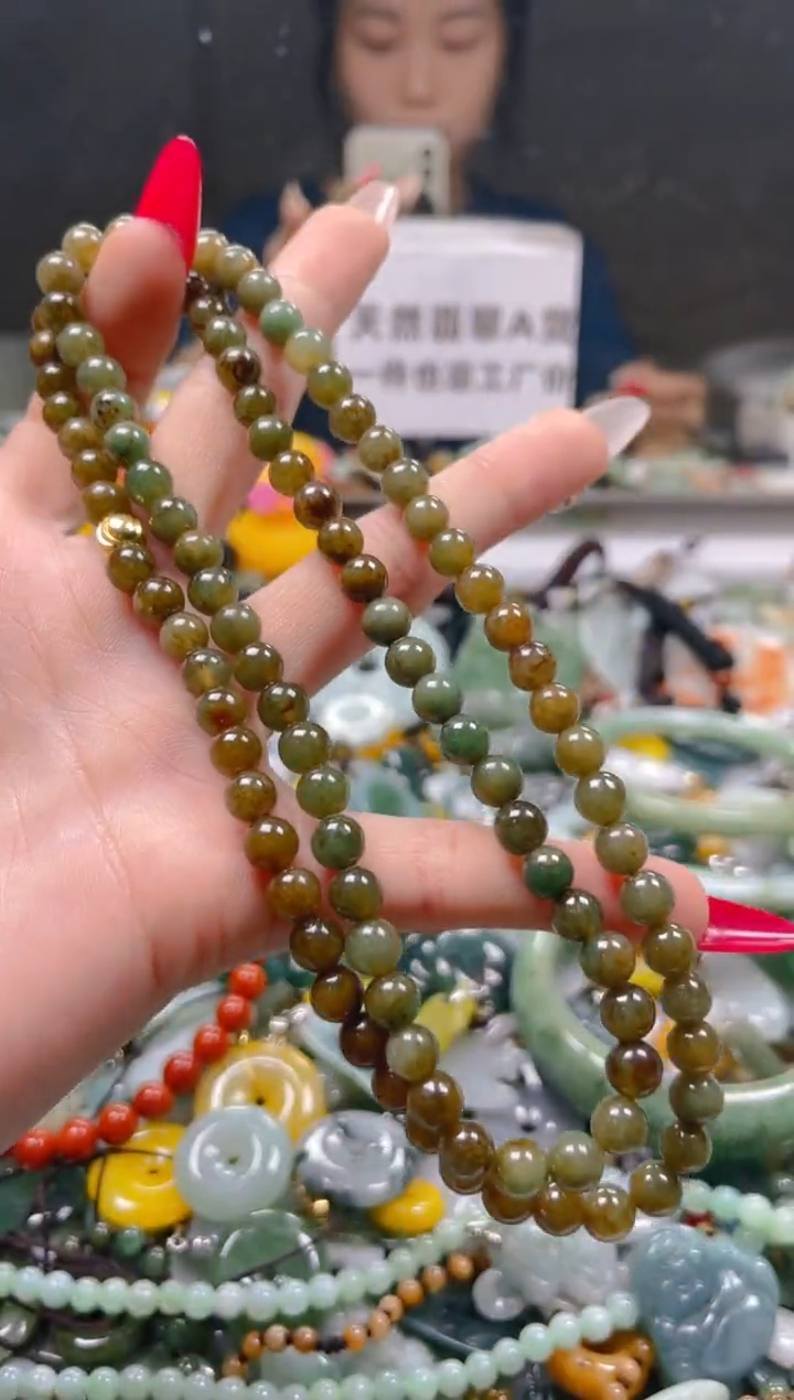 【闪购商品】翡翠颈饰未镶嵌6MM/E/翡翠A货一图一物