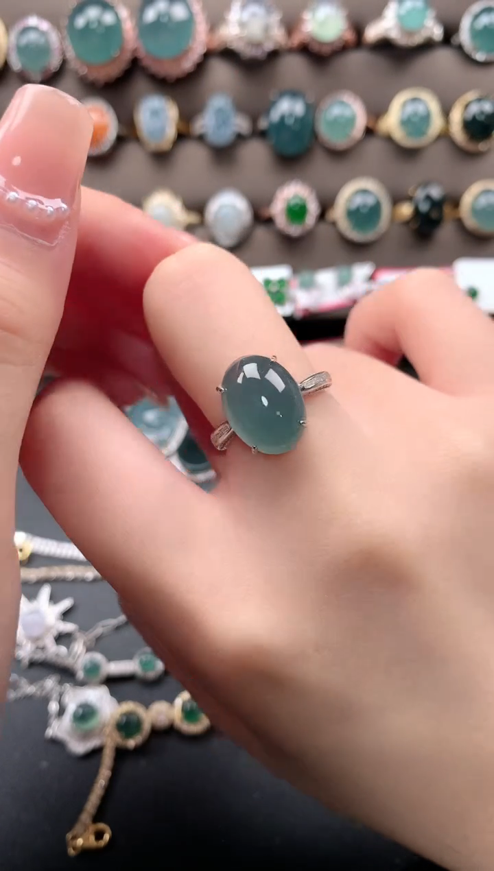 【闪购商品】翡翠戒指银S925镶嵌51241